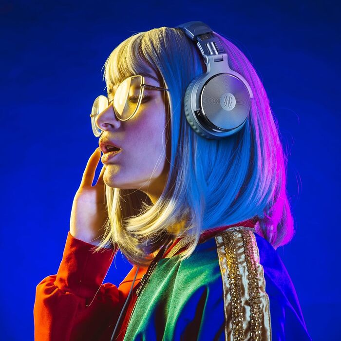Навушники OneOdio Pro30: DJ, студійні, для піаніно та гітари, Hi-Res звук, баси, Share-Port, 2 роз'єми, бавовна, блакитний