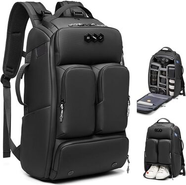 Рюкзак для камери Horfccid 23L: фотокамера, DSLR, ноутбук 15.6'', штатив (чорний)