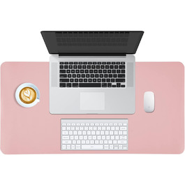 PINKCAT Килимок для миші з PU-шкіри, двосторонній, 80 x 40 см (світло-зелений+світло-блакитний)
