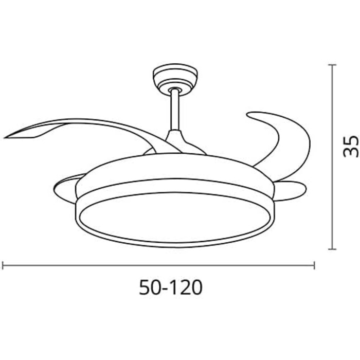 Вентилятор стельовий BEL AIR HOME Asgard 108 см з LED підсвіткою, пультом, DC-мотор, білий