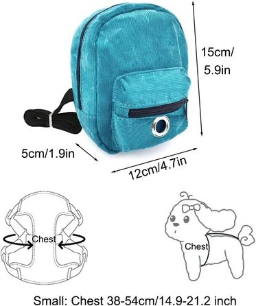 Рюкзак для собак маленьких порід Dongker з повідком 1,2 м, з дозатором для відходів, для прогулянок