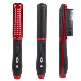 Випрямляч для волосся Pro-Ion: щітка для випрямлення волосся, анти-опік, стилінг (червоний)