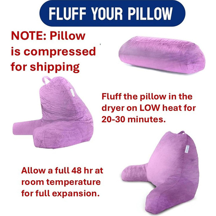 Комфортний спинний подушковий крісло-мішок ComfortSpa для дорослих, з підлокітниками, кишенями та знімним чохлом; ідеально для відпочинку в ліжку та полегшення болю в спині