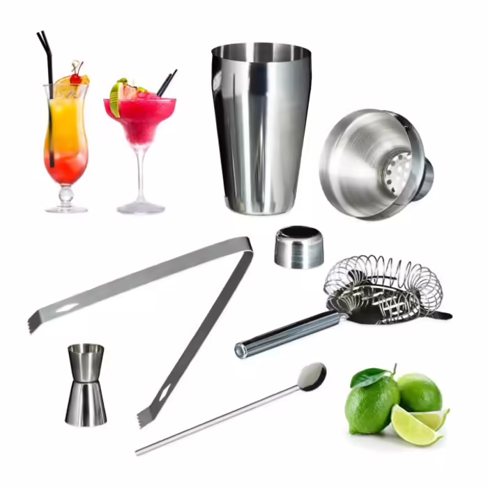 Relaxdays Stainless Steel 5-Piece Cocktail Set