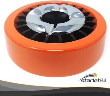 Starlet24 металевий вітростійкий попільничка для вулиці, плоска, кругла, помаранчева, набір 5 шт.