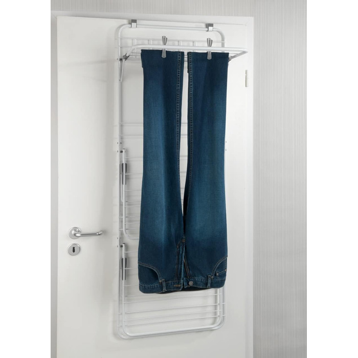 Сушарка для білизни WENKO на двері, 8 м, 3 крила, біла - настінна або підвісна