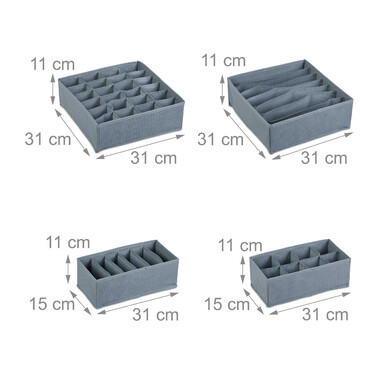Relaxdays Drawer Organizer 4-Piece Set