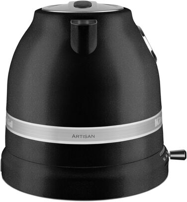 KitchenAid Kettle with temperature setting from 50 to 100°C | Teakettle with scale filter 1.5L | Electric 2400 Watt | Stainless steel | Black cast iron 1.5 liter black cast iron