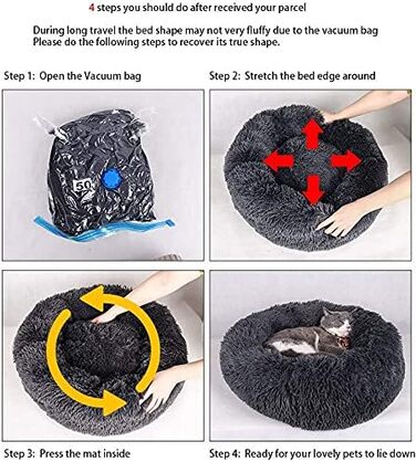 М'яке ліжко для собак Haoye, кругла подушка для домашніх тварин, ліжко для котів та собак Donut, зручне ліжко для собак, приємне на дотик (діаметр 50-120см / 7 розмірів), діаметр 60см (Хакі, 120см)