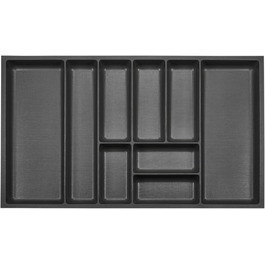 Вставка для столових приборів ORGA-BOX 3 антрацитова з текстурою Canvas, розмір 473x791 мм, для висувних шухляд 90 см (Nobilia, після 08.2012)