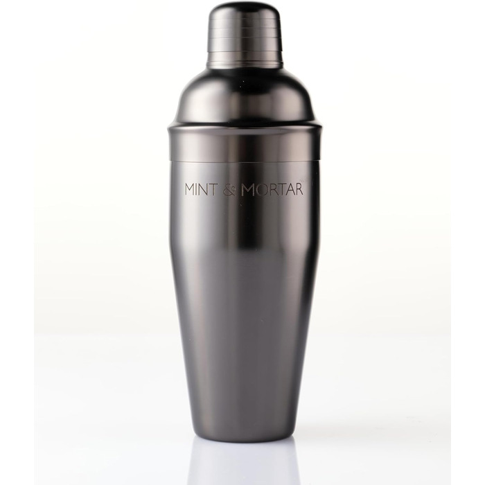 Набір для приготування коктейлів Mint&Mortar 7 шт. з бамбуковим підставкою, нержавіюча сталь, барменський набір з інструментами для дому та професійного використання, 680 мл, Mixer (Gunmetal Black)