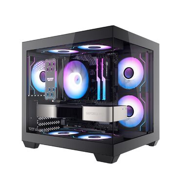 darkFlash C275P: ITX корпус для ПК з 3 RGB вентиляторами, міні-ПК, підтримка AIO 240 мм (білий/чорний)