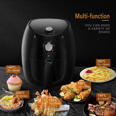 Фритюрниця повітряна XL, 3.5л, 1500W, без масла, антипригарне покриття, автоматичне вимкнення, BPA-free