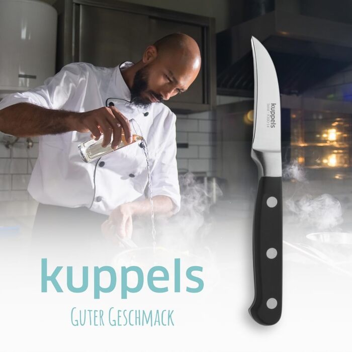Ніж Шеф Kuppels SOLID, професійний, з нержавіючої сталі, гострий, заточений, для кухні, з нержавіючої сталі, полірований, можна мити в посудомийній машині