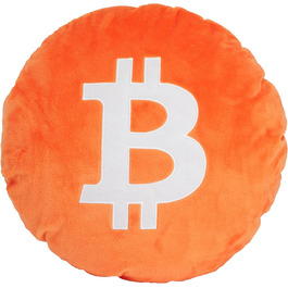 Декоративна подушка Bitcoin кругла 34 см – м'яка крипто подушка з унікальним дизайном, ідеальний подарунок для майнерів та фанатів біткоїну, криптовалюти, мерч Bitcoin