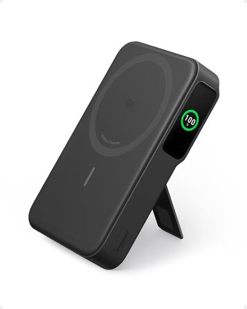 Powerbank Anker MagGo: 10000mAh, Qi2, 15W MagSafe, USB-C, з дисплеєм та підставкою, чорний