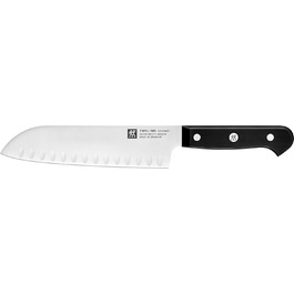 Ніж сантоку ZWILLING Gourmet 18 см, нержавіюча сталь, ергономічна пластикова ручка, чорний, зроблено в Німеччині