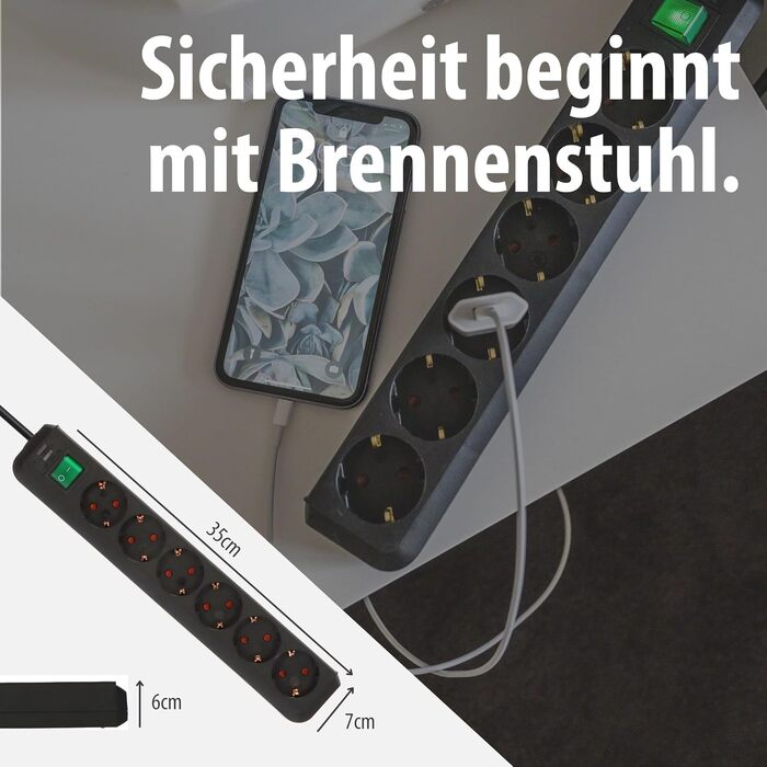 Мережевий фільтр Brennenstuhl Eco-Line на 6 розеток, кабель 3м
