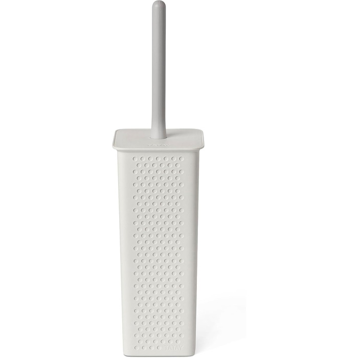 TATAY щітка для унітазу | Якісна полірезинова щітка для ванної кімнати | Елегантний дизайн, модель для столу | 10,1 x 10,1 x 35,5 см - Колекція Saigon - Бежева (біла щітка Bohol)