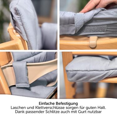 Подушка для стільчика Stokke Tripp Trapp LaLoona, 2 шт., бавовна, OEKO-TEX, гіпоалергенна, сіра, машинне прання