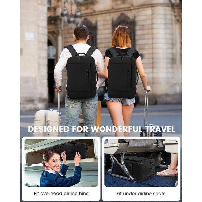 Рюкзак LOVEVOOK для ручної поклажі в літак 45x36x20 см, 30L, для ноутбука 15.6