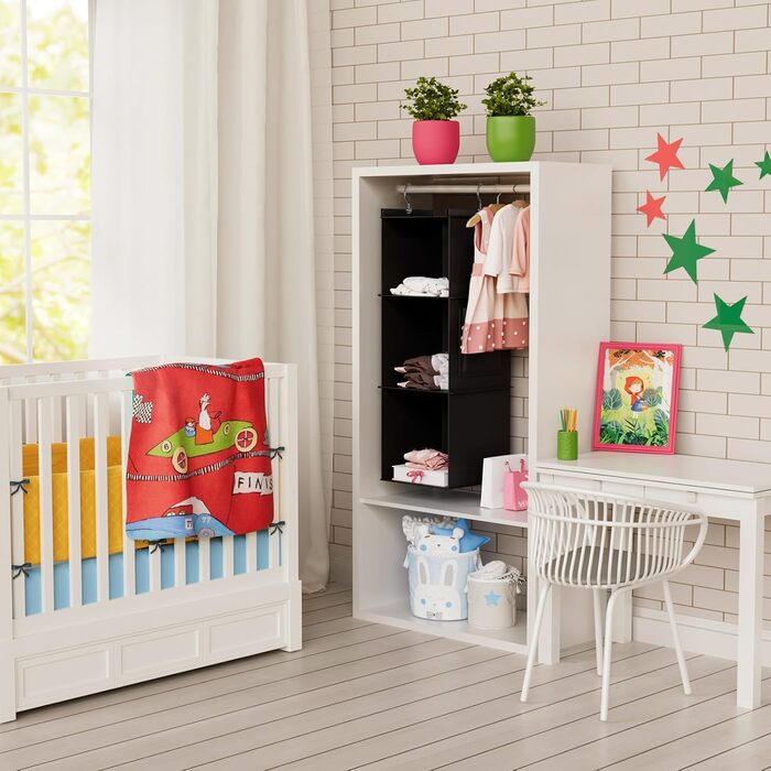 Організатор для шафи Youdenova з 6 відділеннями, міцний, з МДФ та бамбуком, чорний