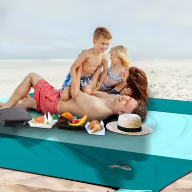 AnorTrek Beach Blanket sand-free, extra large waterproof beach towel, 300 x 300 cm, sand-free beach blanket, quick-drying, lightweight, soft and durable, for beach, camping, picnic, garden