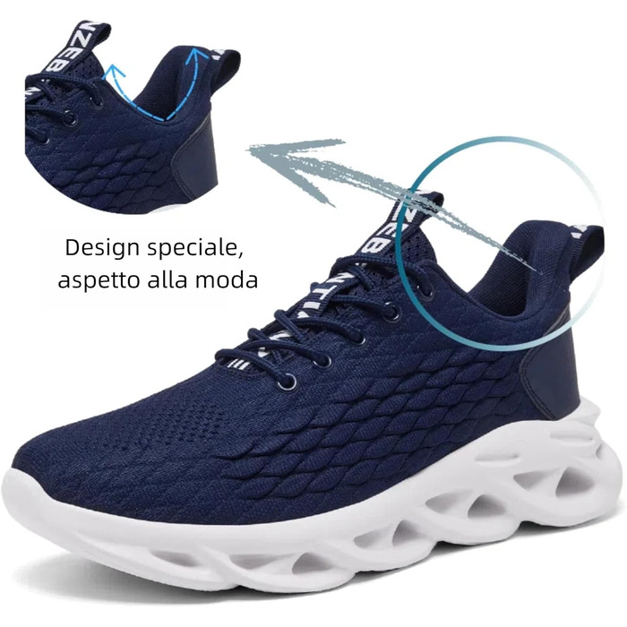 Чоловічі кросівки для бігу та занять спортом: бігові, тенісні, для фітнесу, повсякденні. Легкі, дихаючі, розмір 42 EU, блакитні