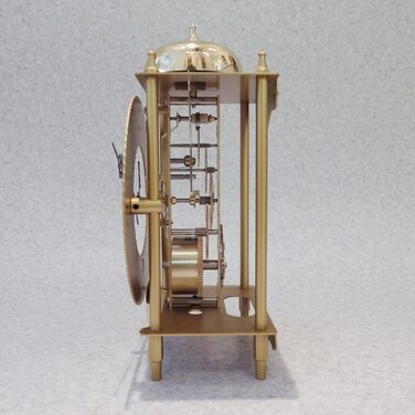 Hermle Clock Manufacturing Table Clock, Wrought Iron, Gold, 24cm x 13cm x 9.5cm