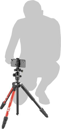 Штатив-трипод JOBY RangePod червоний алюмінієвий для смартфона та камер (DSLR, CSC, бездзеркальних) з кулястою головкою, затискачем та сумкою для влогерів, TikTok та YouTube