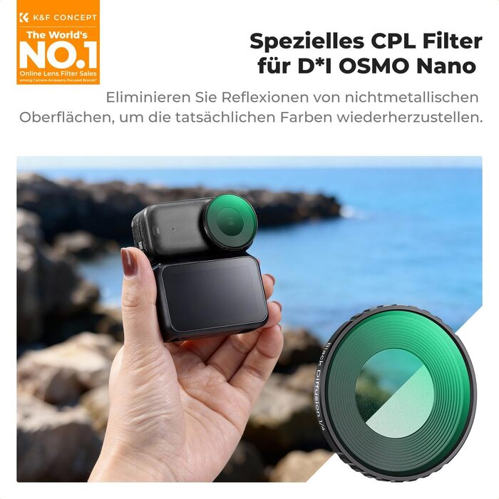 Набір ND-фільтрів K&F Concept (ND8, ND16, ND32, ND64) для DJI Osmo Nano, 4 шт, багатошарове HD-скло, алюмінієва рама, FD151