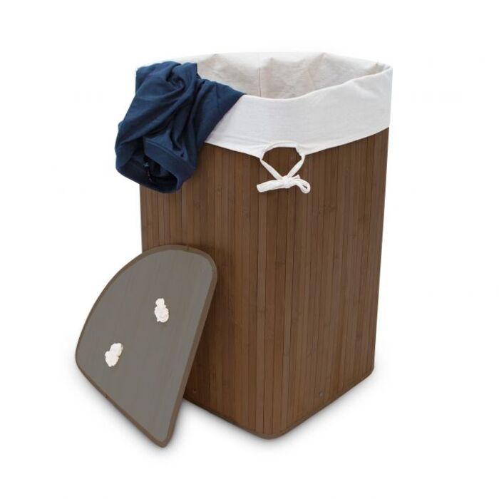 Relaxdays Bamboo Laundry Basket