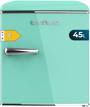 Cecotec 45L Retro Mini Refrigerator - Bolero CoolMarket TT Origin Red - Compact Tabletop Fridge with Freezer Compartment