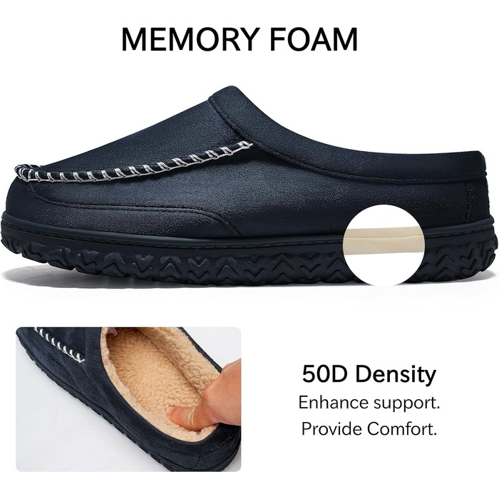 Чоловічі тапочки Hausschuhe з піною Memory Foam, зимові мокасини, теплі сліпони, розмір 40-47, 42/43 EU, блакитні