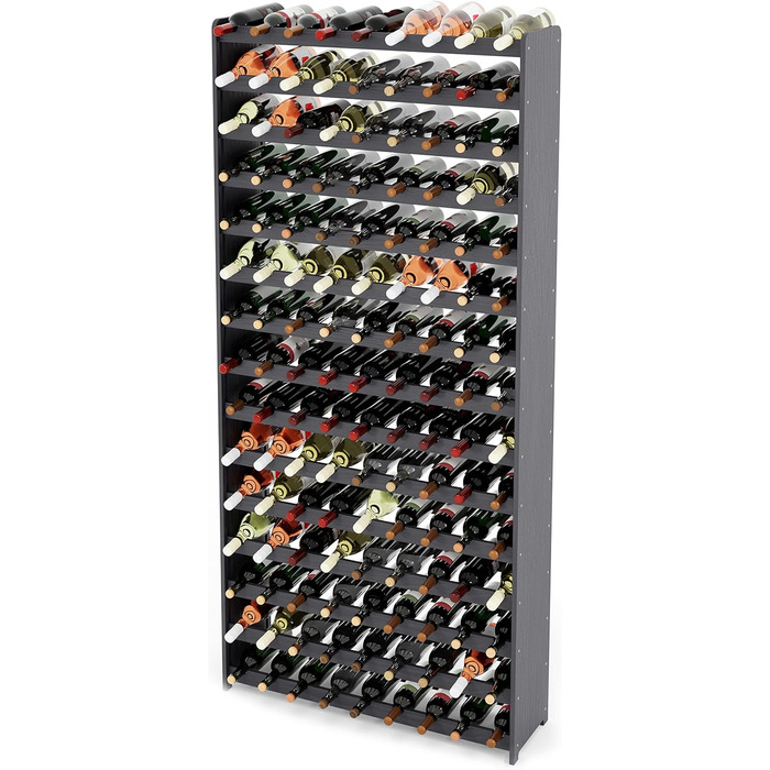 RW Series Wooden Wine Rack for Bottles, Anthracite, Brown, Natural, RW-3, 13-15 lie, for 91-135 Bottles, Wine, Bottle Rack (Anthracite, RW-3-135, 198 x 92 x 26.5, for 135 Bottles)