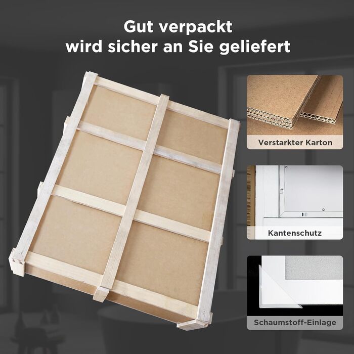 Дзеркало для ванної кімнати з підсвічуванням 50x70 см, сенсорне керування, протитуманне покриття, 3 кольори світла, регулювання яскравості, пам'ять налаштувань, матове, прямокутне