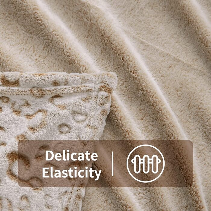 Плед з флісу FY Fiber House Leopard, 130x150 см, коричневий | М'який та теплий плед для дому