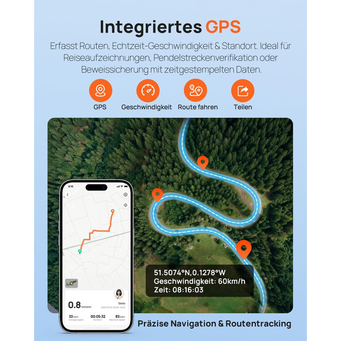 Відеореєстратор 70mai A410 Dual 2.5K + 1080P з GPS, Wi-Fi, HDR, нічним баченням та картою 64GB