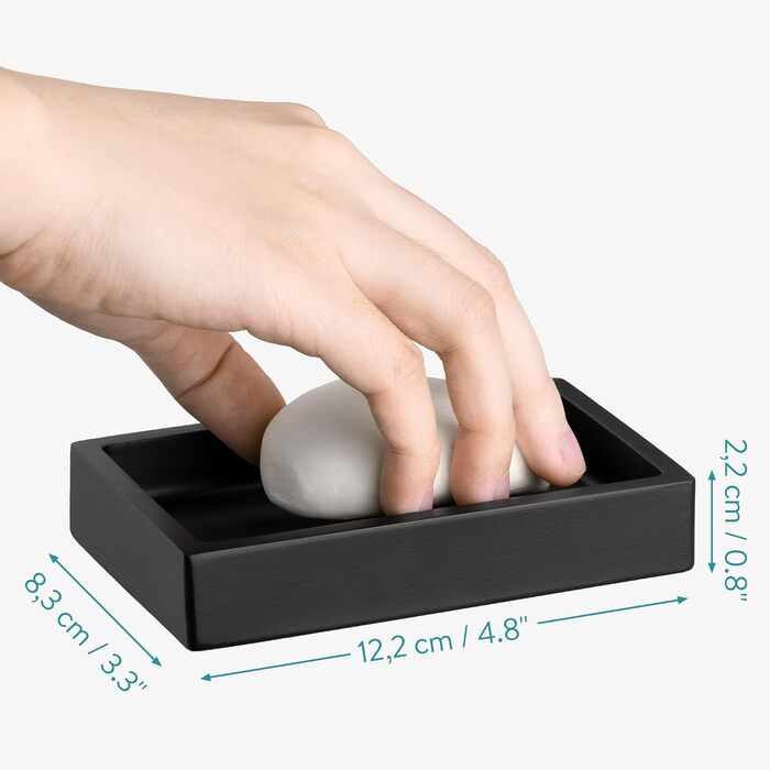 Набір для ванної кімнати Navaris чорний 3 шт. - дозатор мила, стакан для зубної пасти та мильниця. Декоративні аксесуари для ванної кімнати з штучної смоли, матове покриття.