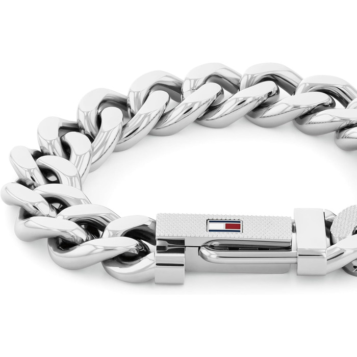 Браслет чоловічий Tommy Hilfiger з нержавіючої сталі з логотипом (срібний)