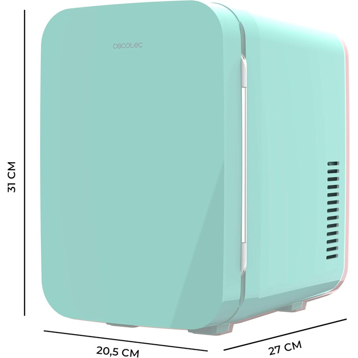 Міні-холодильник Cecotec Bolero MiniCooling Bahamas Mint 6 л, 12V-220V, для авто та кемпінгу, охолодження/нагрівання