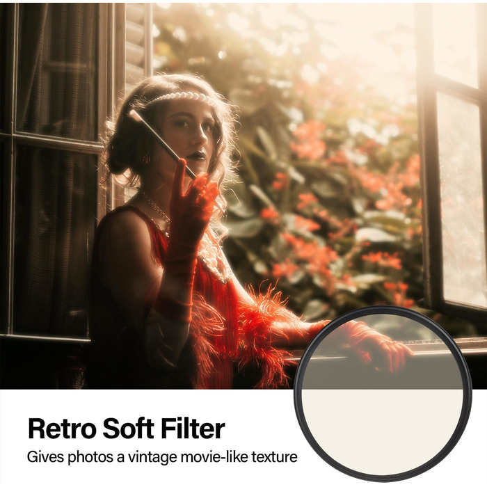 Фільтр Nostaltone 77 мм для камери - Retro Gold Diffusionsfilter FX - Оранжевий фільтр для створення ефекту ностальгії, тепла та м'якого розмиття