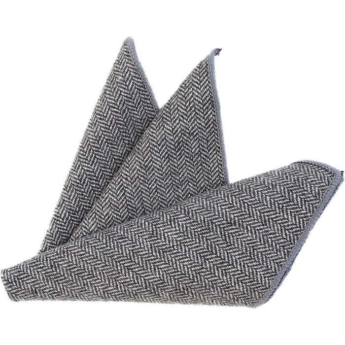 Метелик чоловічий DonDon Tweed 12x6 см з нагрудною хустинкою 23x23 см, бавовна, сіро-клітинчастий візерунок