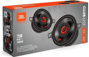 Автомобільна акустика JBL Club 322F 2-смугова, 75 Вт, 87 мм, чорна, Harman Kardon