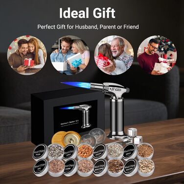 Набір для копчення віскі RoseFlower Nostalgie: для віскі, бурбону, стейку, риби та сиру. Копчення для дому, саду, грилю. Подарунок на День батька