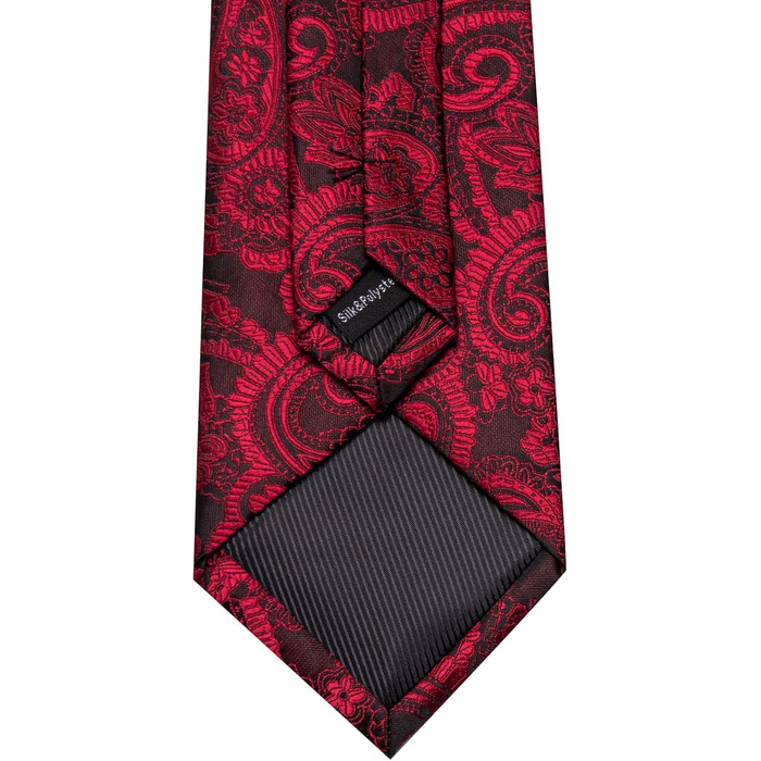Набір краваток для чоловіків: краватка, нагрудна хустинка, краваття, затискачі для краваток, застібка для краватки, 5 шт. чорний/червоний, для весілля, формальний стиль