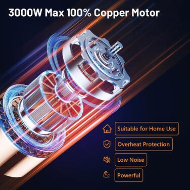 Електричний м'ясоподрібнювач VINATO Fleischwolf CompactPower з насадкою для ковбас, 3 диски з нержавіючої сталі (3, 5, 7 мм), стопер, насадка для кебабу чорного кольору