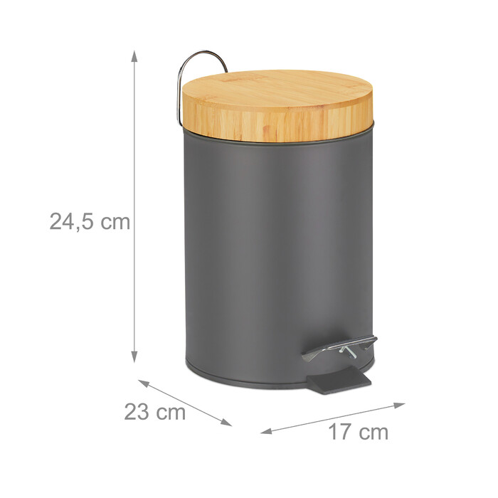 Relaxdays Trash Can Bathroom 3 l