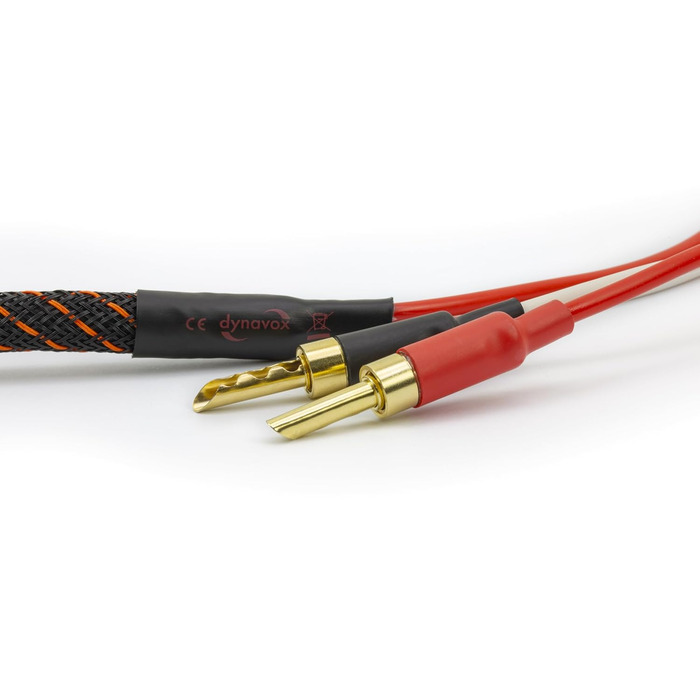 Акустичний кабель Dynavox Perfect Sound Flex (пара, 3м) — HiFi кабель з позолоченими роз'ємами-бананами, безвтратна передача сигналу, високочиста мід OFC