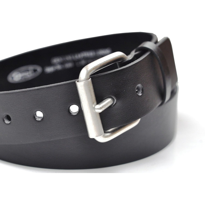 Чоловічий шкіряний ремінь Ossi, 38 мм, чорний, 130 см (загальна довжина 145 см)